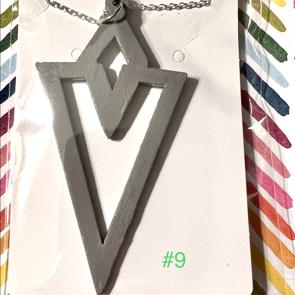 Gray wood pendant necklace